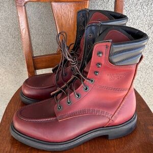 Vintage Red Wing 402 Men's Dark Red Leather Boots 7D